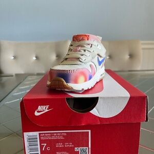 Nike Kids Air Max 1 SE EZ Sneakers - Cream and Pink